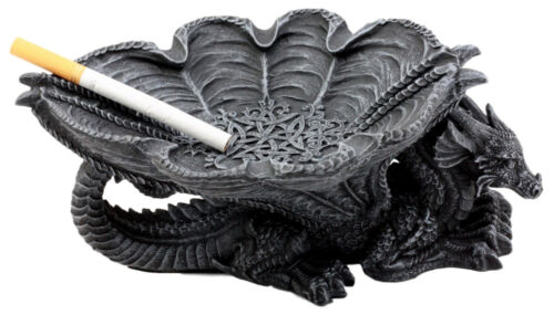 Ebros Gift Medieval Fantasy Large Crouching Dragon Ashtray With Celtic Knotwork Figurine