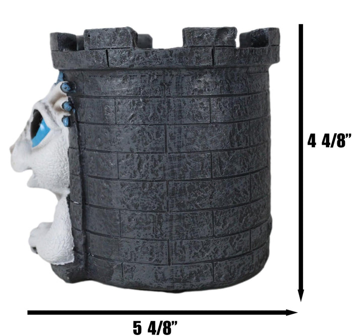 Ebros Gift Medieval Fantasy Whimsical White Wyrmling Dragon In Castle Tower Pen Holder