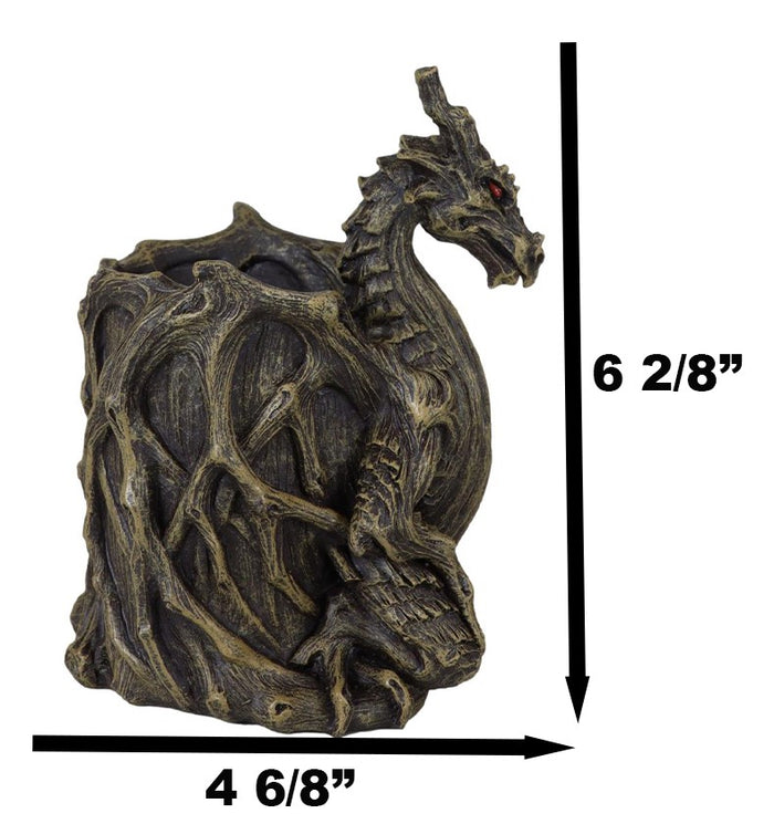 Ebros Gift Medieval Forest Tree Ent Greenman Dendritic Roots Dragon Desktop Pen Holder