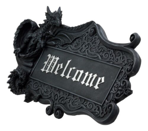 Ebros Gift Medieval Gothic Celtic Knotwork Dungeon Dragon Welcome Sign Wall Plaque Figurine