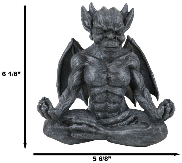 Ebros Gift Medieval Gothic Horned Demonic Gargoyle With Wings In Yoga Meditation Figurine