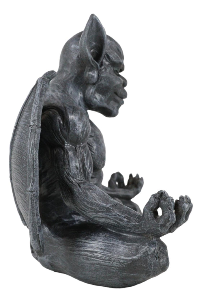 Ebros Gift Medieval Gothic Horned Demonic Gargoyle With Wings In Yoga Meditation Figurine