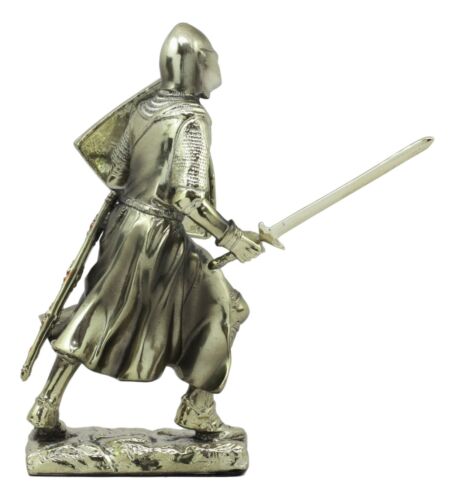 Ebros Gift Medieval Holy Roman Empire Crusader Knight In Battle Statue Suit Of Armor Decor