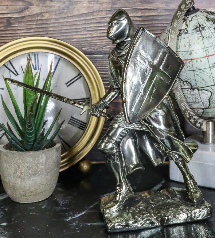 ebros gift Medieval Holy Roman Empire Crusader Knight In Battle Statue Suit Of Armor Decor
