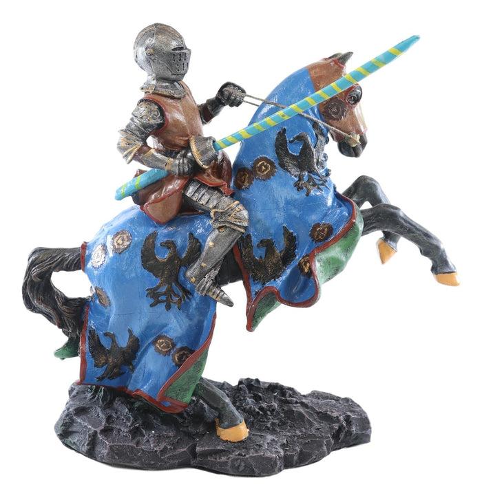 ebros gift Medieval Jostling Lancing Tournament Knight On Horse Statue 10" Tall Handpainted
