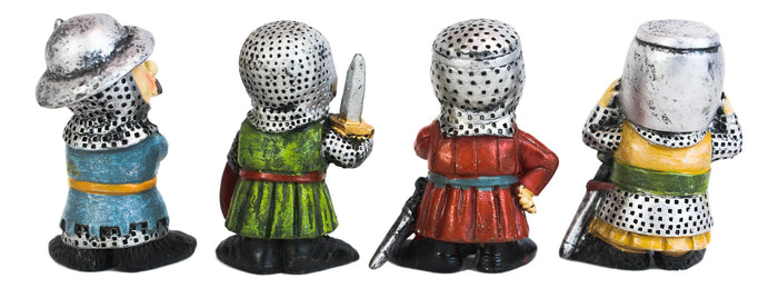 Ebros Gift Medieval Knight Crusader Templar Sword Axe Shield Armor Mini Figurine Set Of 4