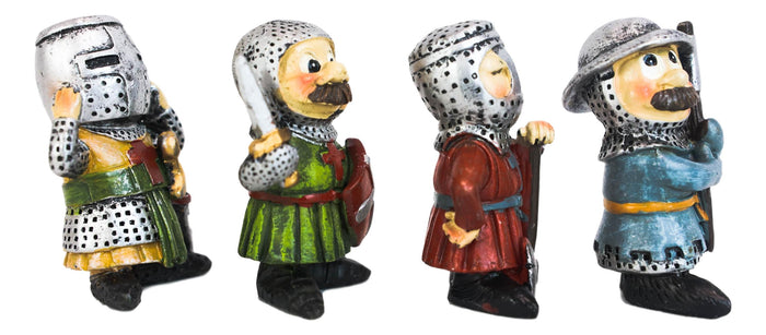 Ebros Gift Medieval Knight Crusader Templar Sword Axe Shield Armor Mini Figurine Set Of 4