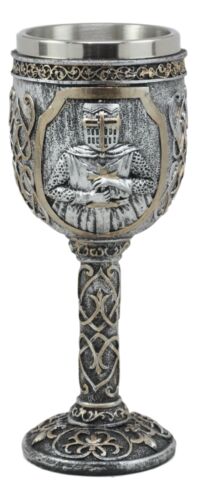 Ebros Gift Medieval Knight Of Chivalry Gauntlet 9.5"H 8oz Wine Drink Goblet Chalice Cup