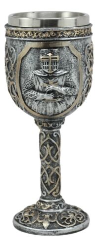 Ebros Gift Medieval Knight Of Chivalry Gauntlet 9.5"H 8oz Wine Drink Goblet Chalice Cup