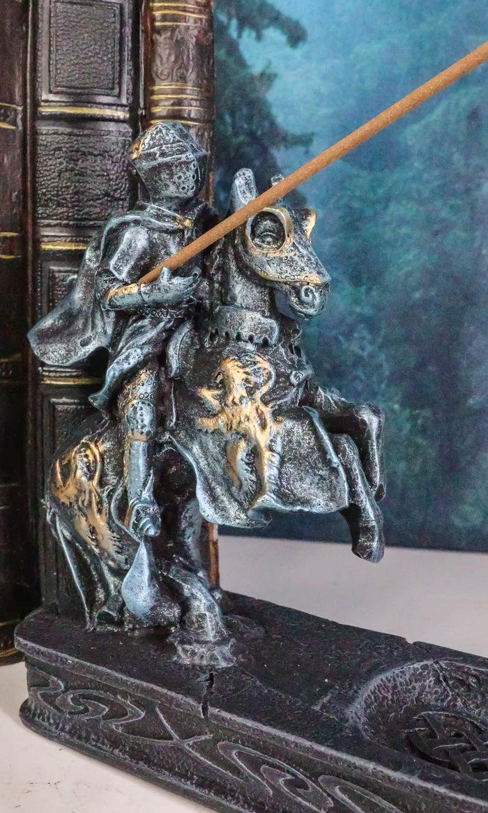 ebros gift Medieval Knight of Chivalry Jousting Champion On Horse Stick Incense Holder