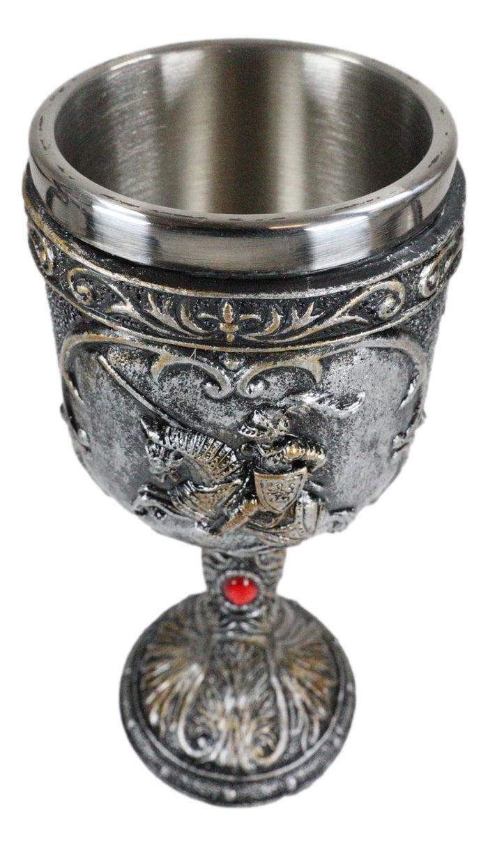 Ebros Gift Medieval Knight Of Chivalry On Charging Horse Wine Goblet Royal Wine Chalice