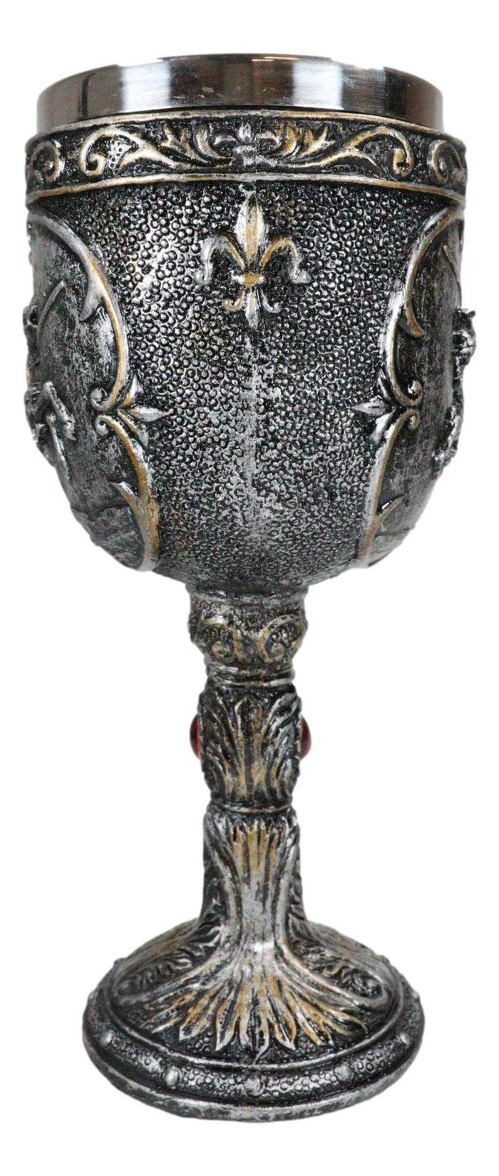 Ebros Gift Medieval Knight Of Chivalry On Charging Horse Wine Goblet Royal Wine Chalice