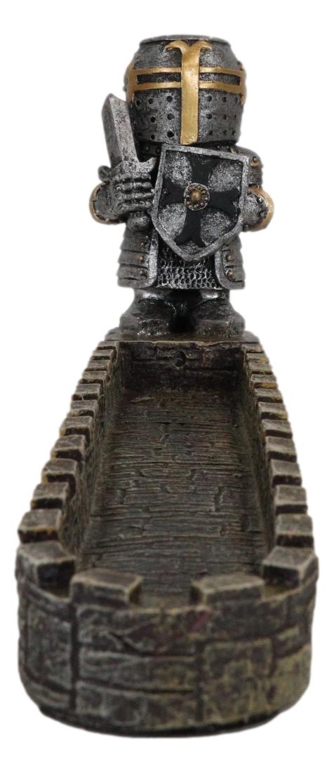 Ebros Gift Medieval Knight Of The Cross Templar Crusader On Castle Incense Burner Figurine