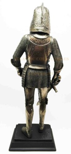 Ebros Gift Medieval Knight Statue Bronze Finishing Cold Cast Resin Statue 12 3/4" Tall