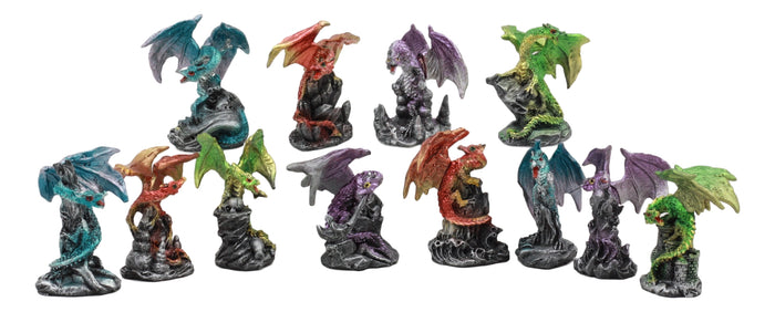 Ebros Gift Medieval Mini Dragons Guarding King's Landing Castle Fortress Display Statue Set