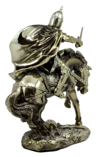 Ebros Gift Medieval Royal Arms Of England Three Lions Charging Calvary Horse Knight Statue
