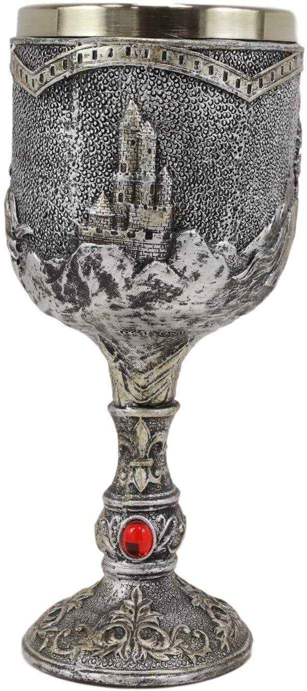 Ebros Gift Medieval Royal Charging Horse Knight Chivalry Wine Drink Goblet Chalice 5oz