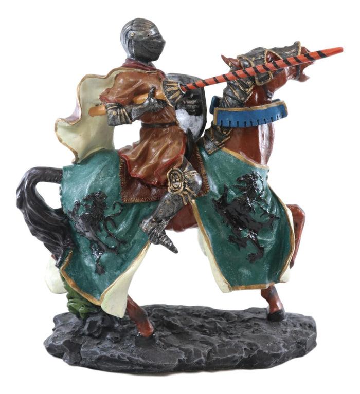 Ebros Gift Medieval Royal Jostling Tournament Charging Calvary Knight Lance Figurine 10"L