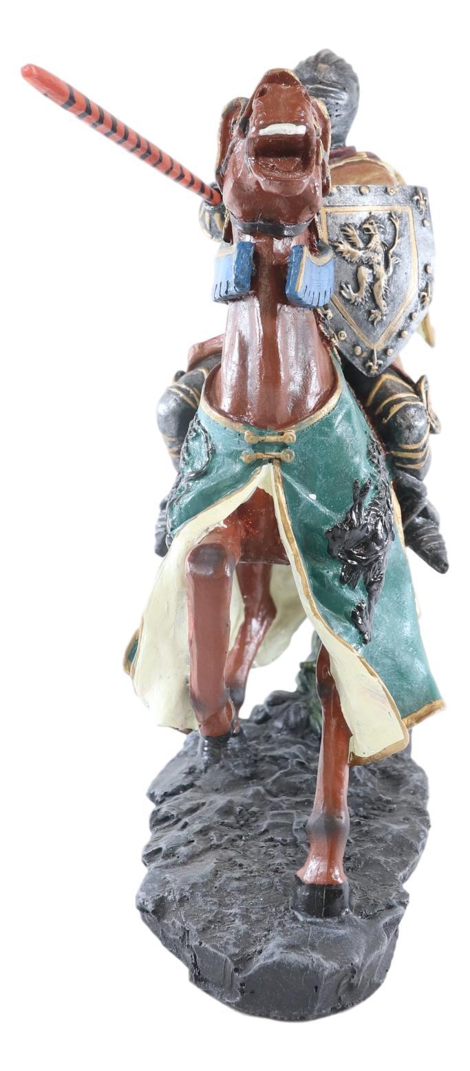 Ebros Gift Medieval Royal Jostling Tournament Charging Calvary Knight Lance Figurine 10"L