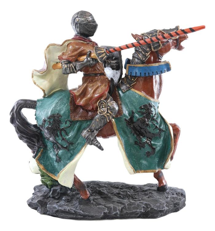 ebros gift Medieval Royal Jostling Tournament Charging Calvary Knight Lance Figurine 10"L