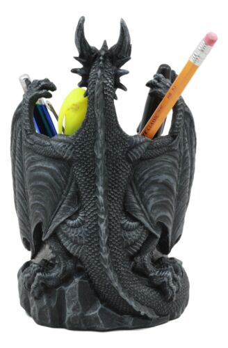 Ebros Gift Medieval Saint George Dragon Guarding Medieval Knight Helmet Pen Holder Statue