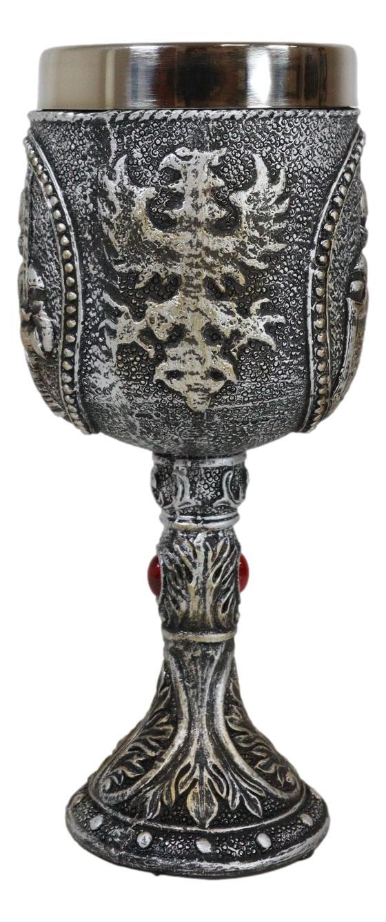 Ebros Gift Medieval Sir Swordsman Knight Suit Of Armor Wine Drink Goblet Chalice 5oz