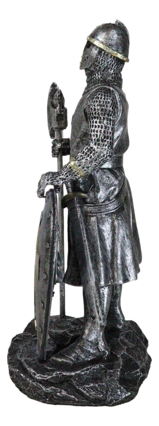 Ebros Gift Medieval Suit Of Armor Crusader Knight With Axe And Large Shield Figurine