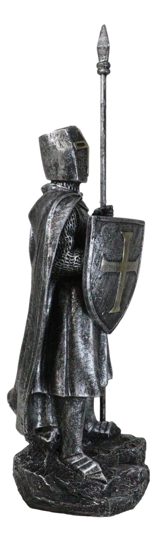 Ebros Gift Medieval Suit Of Armor Crusader Knight With Spear Javelin And Shield Figurine