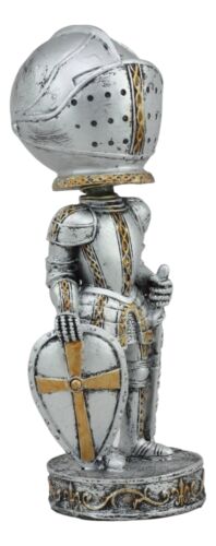 Ebros Gift Medieval Suit Of Armor Crusader Sword And Shield Knight Bobblehead Figurine