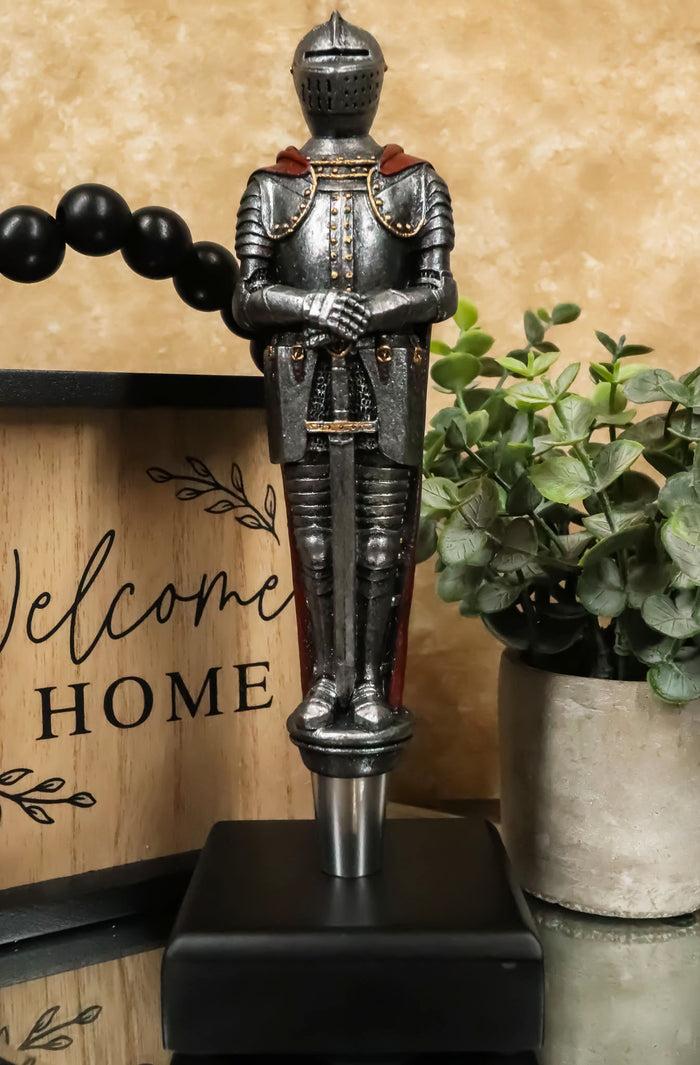 ebros gift Medieval Suit Of Armor Kings Knight Swordsman Novelty Beer Tap Handle Figurine