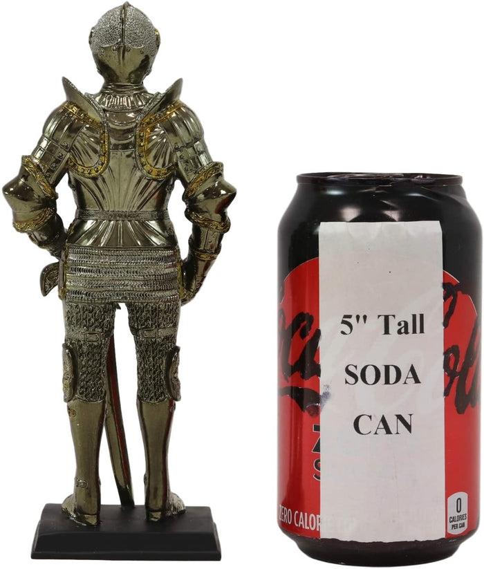 Ebros Gift Medieval Suit Of Armor Knight Of Chivalry Broad Swordsman Figurine 7"H Statue