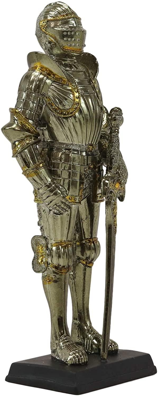 Ebros Gift Medieval Suit Of Armor Knight Of Chivalry Broad Swordsman Figurine 7"H Statue