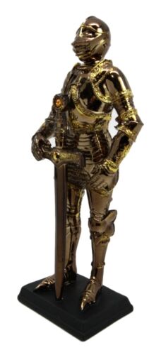 Ebros Gift Medieval Suit Of Armor Knight Of Chivalry Long Sworsdman Figurine 7"H Statue