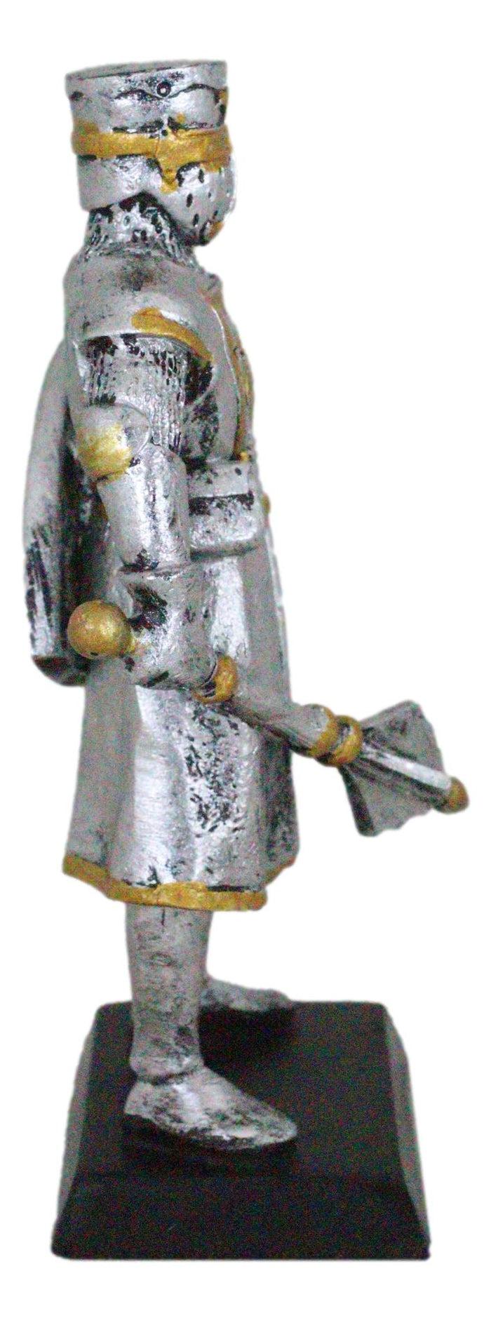 Ebros Gift Medieval Suit Of Armor Knight With Mace And Heraldry Shield Mini Figurine
