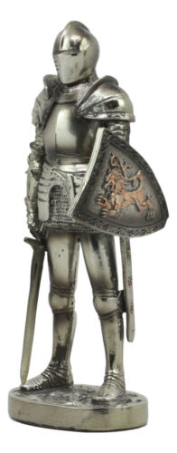 Ebros Gift Medieval Suit Of Armor Statue 7"H Swordsman Brave Lionheart Knight Figurine