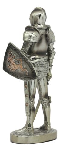 Ebros Gift Medieval Suit Of Armor Statue 7"H Swordsman Brave Lionheart Knight Figurine