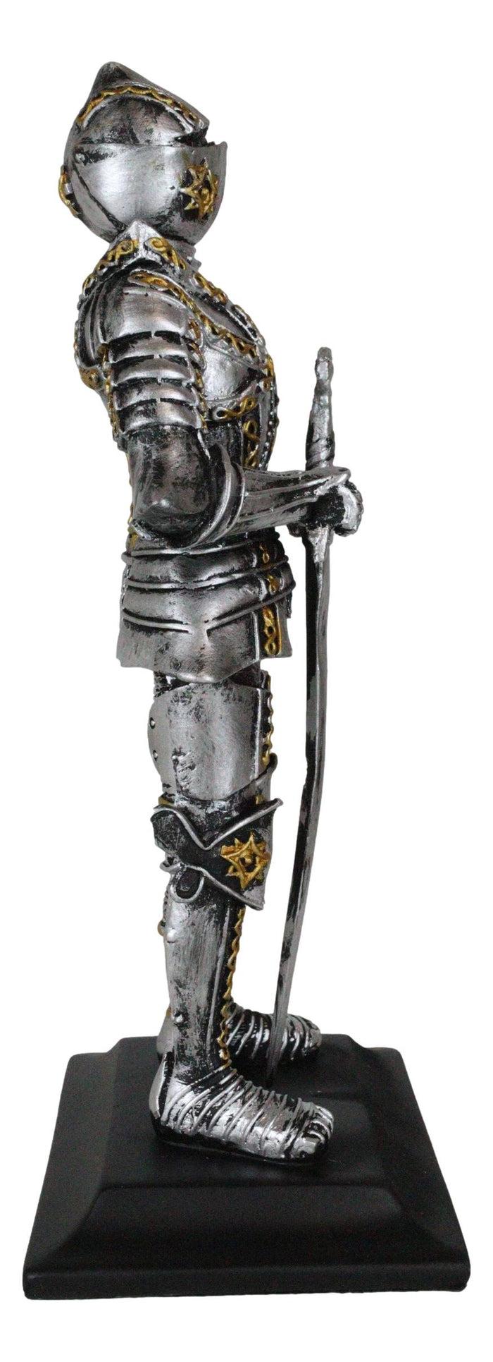 Ebros Gift Medieval Swordsman Knight Figurine Suit Of Armor Northern Star Coat Of Arms