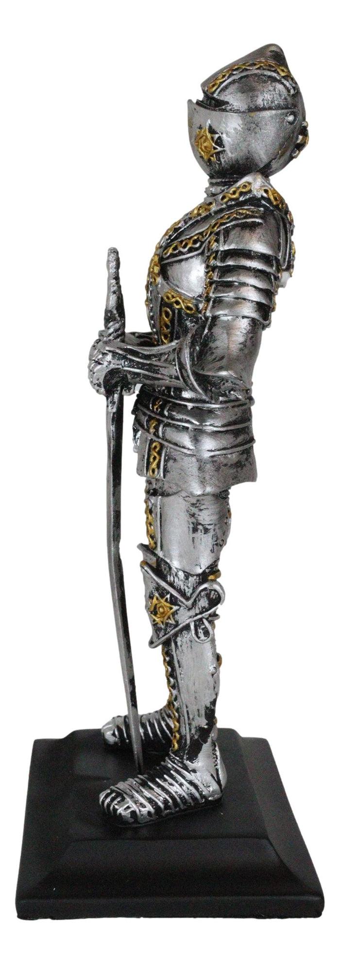 Ebros Gift Medieval Swordsman Knight Figurine Suit Of Armor Northern Star Coat Of Arms