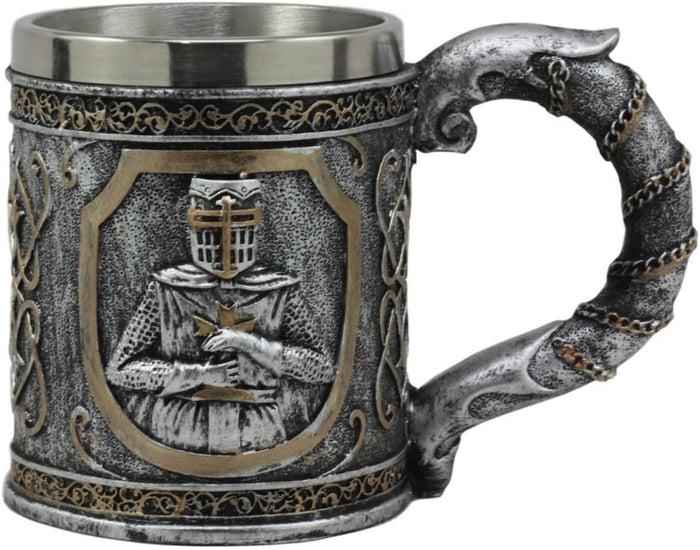 Ebros Gift Medieval Templar Crusader Knight Mug Suit Of Armor Knight Of The Cross Tankard
