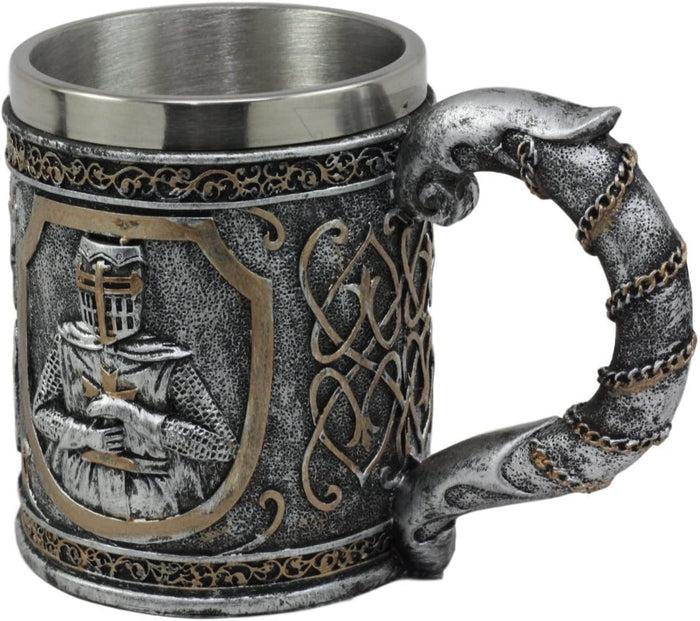 Ebros Gift Medieval Templar Crusader Knight Mug Suit Of Armor Knight Of The Cross Tankard