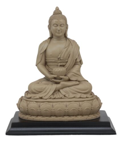 Ebros Gift Meditating Buddha Shakyamuni On Lotus Throne Altar Statue 6"H On Wooden Pedestal