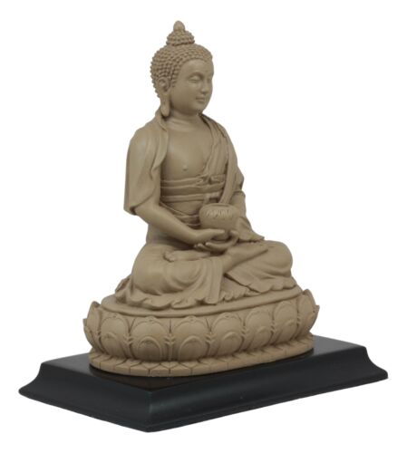 Ebros Gift Meditating Buddha Shakyamuni On Lotus Throne Altar Statue 6"H On Wooden Pedestal