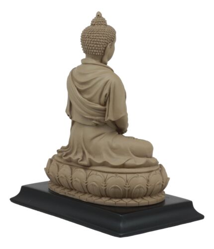 Ebros Gift Meditating Buddha Shakyamuni On Lotus Throne Altar Statue 6"H On Wooden Pedestal