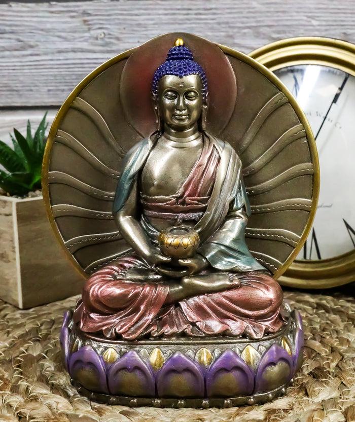 ebros gift Meditating Medicine Buddha Amitabha Holding Herbal Pot Statue Prince Of Light