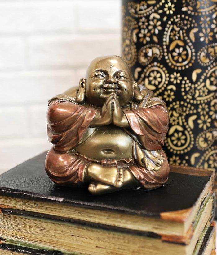 ebros gift Meditating Praying Hotei Happy Buddha Figurine 4"H Buddhism Feng Shui Statue