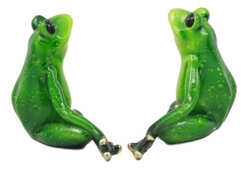 Ebros Gift Meditating Twin Yoga Frogs Statue Buddha Frogs Decorative Sculpture Set 6"Long