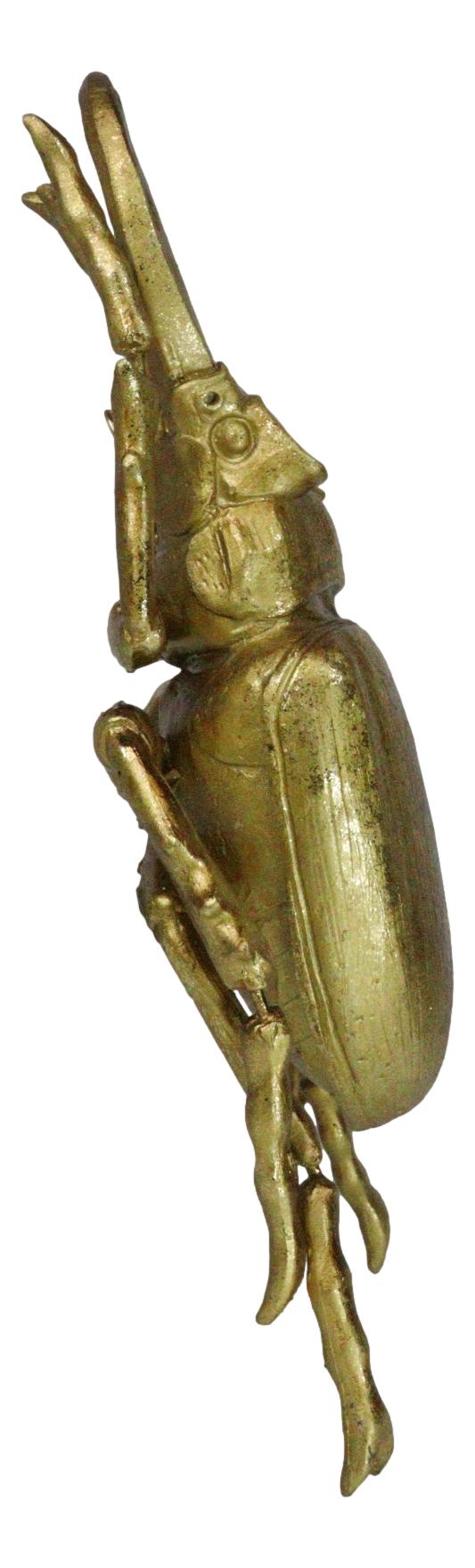 Ebros Gift Medium Gold Resin Great Stag Horned Beetle Wall Decor Or Tabletop Figurine