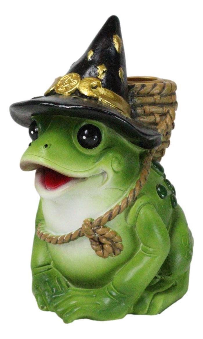 Ebros Gift Merlin The Wizard Frog With Warlock Triple Moon Hat Backflow Incense Cone Burner