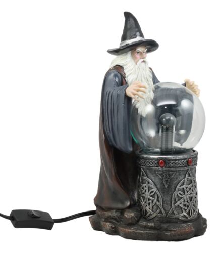 Ebros Gift Merlin The Wizard Large Spellcaster Sorcerer Electric Plasma Ball Lamp Statue
