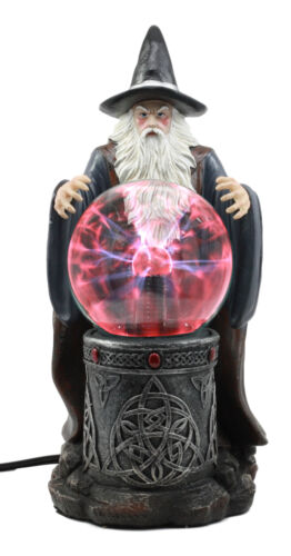 ebros gift Merlin The Wizard Large Spellcaster Sorcerer Electric Plasma Ball Lamp Statue